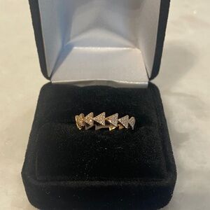 Geometric Design Diamond Pave Band in 14KT Rose Gold